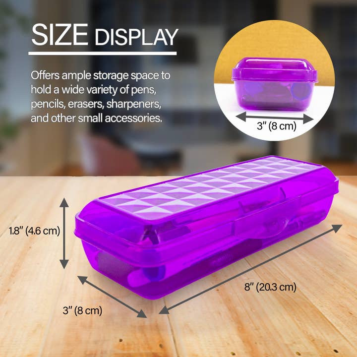 BAZIC Products - Wholesale Pencil Case/Pouch - 8" LUCENT Pencil Case Organizer Box