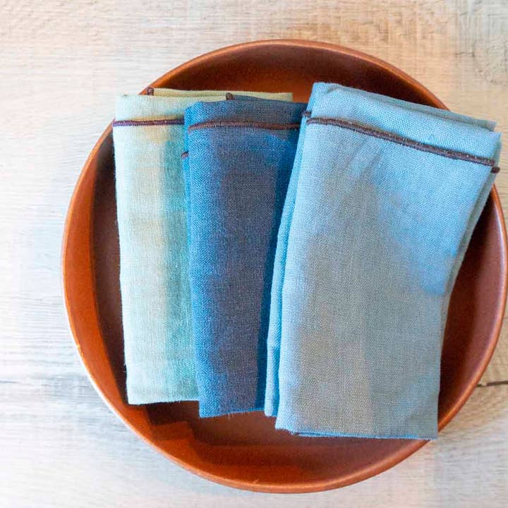 West Coast Handmade – Großhandel Papier- & Stoffserviette – Servietten aus 100% Leinen, Grün (Lagune), 2 Stück