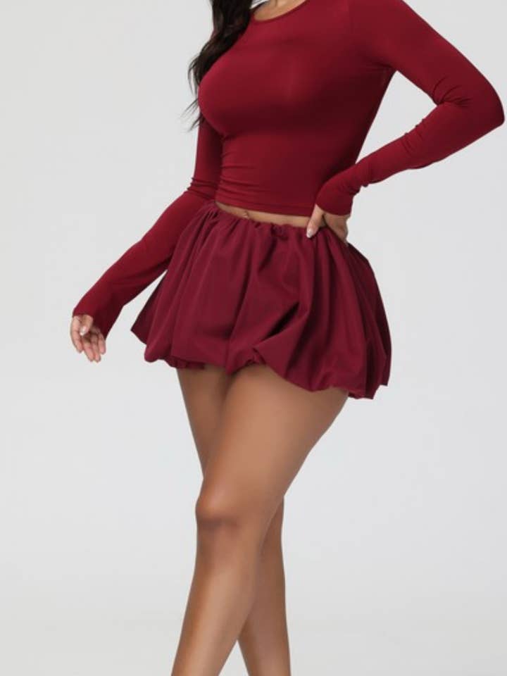 Completo Gonna Casual Borgogna per la vendita all'ingrosso da parte di Italy's Kloset