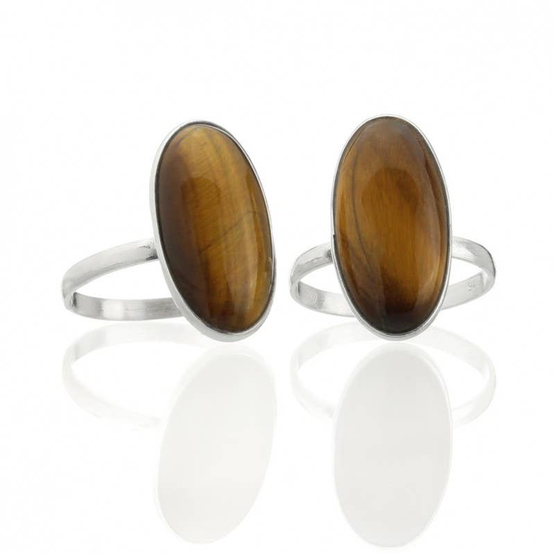 UniArt - Wholesale Cocktail/Statement Ring - Silver Ring with Stone, Basic Oval4