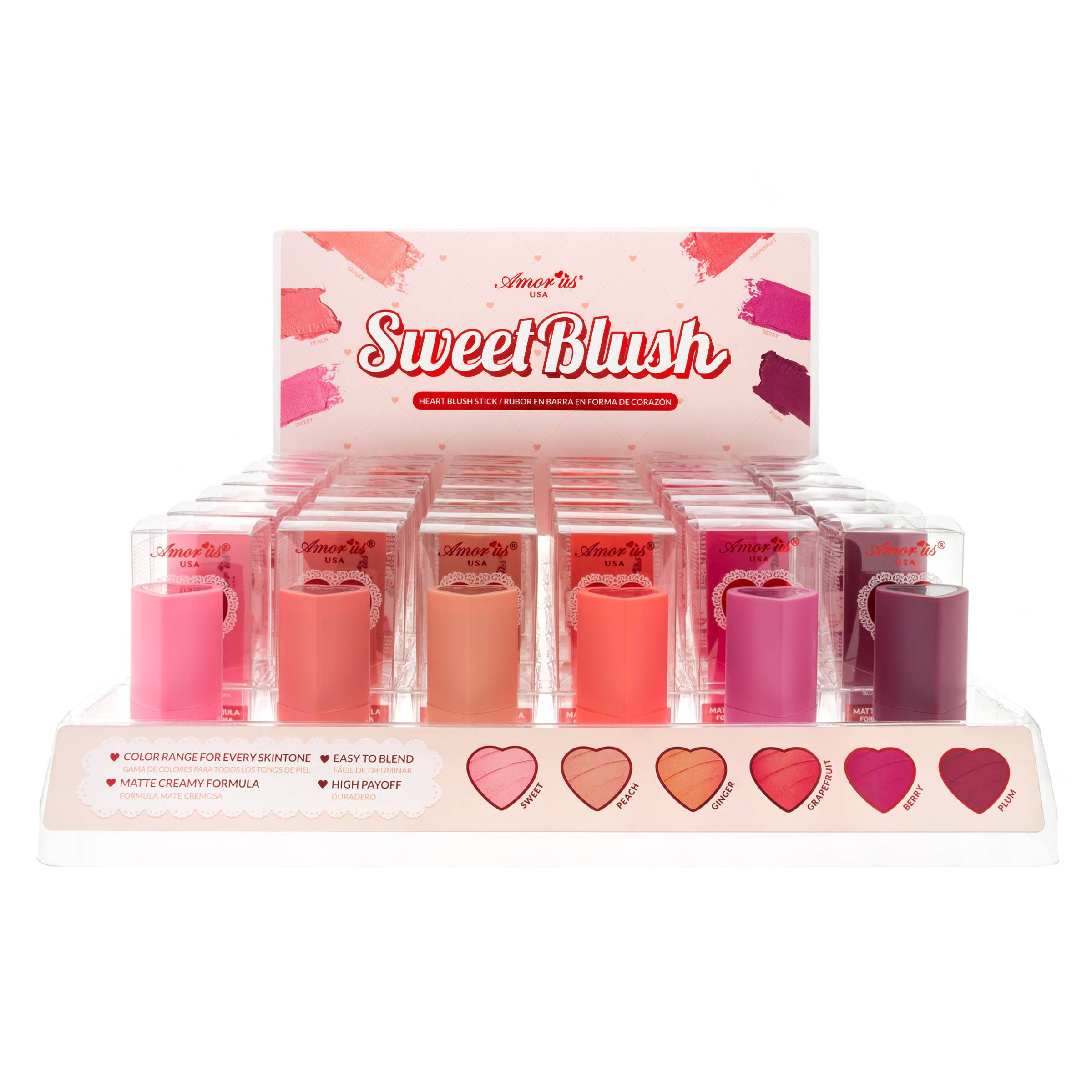 Amorus USA - Wholesale Blush - Sweet Blush Set | Sweet Blush Heart Shaped Stick Blush4