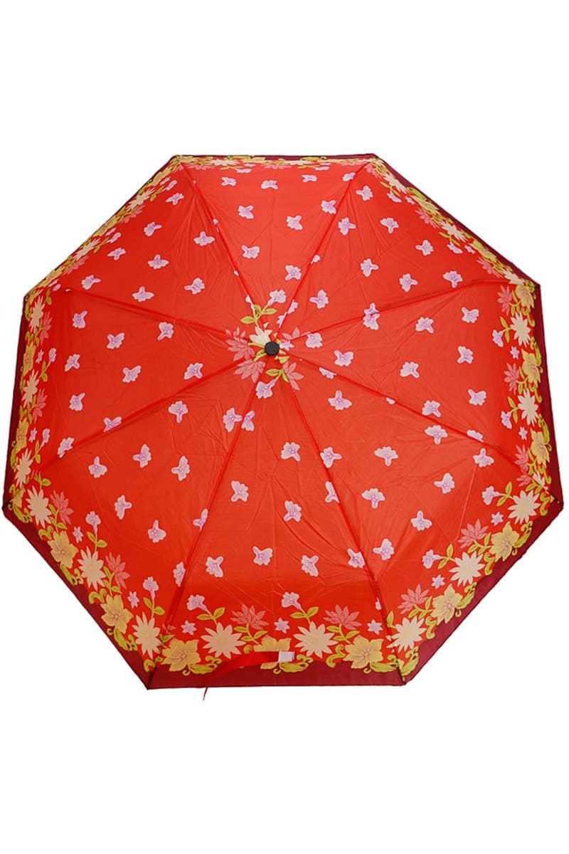 ASSORTITI Ombrello da viaggio compatto con stampa floreale, apertura manuale in vendita all'ingrosso su Faire6