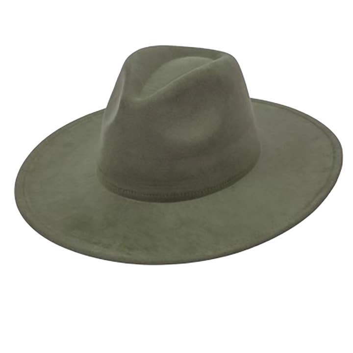 AdornWise - Wholesale Cowboy Hat - Women's - Vegan Suede Cowboy Hat - Flat Brim, Adjustable Fit
