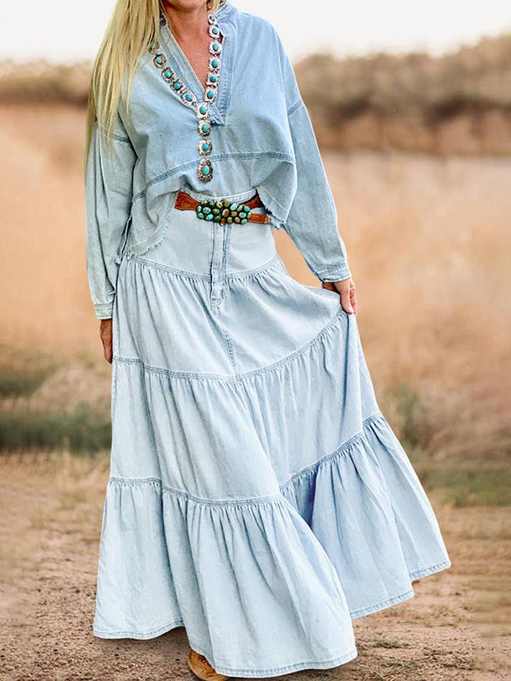 EmberLoom - Wholesale Skirt - Women's - Tiered Maxi Skirt4