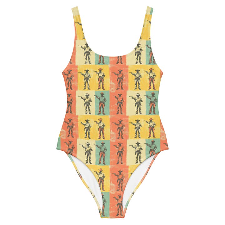 Maillot de bain une pièce High Noon Holdup : Duel de pistoleros pour la vente par Texas Eclipse Outfitters