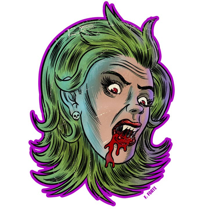 Xeno Pop - Wholesale Sticker - Frankenhorrors Vampire Fangs 5x4 die cut vinyl sticker2
