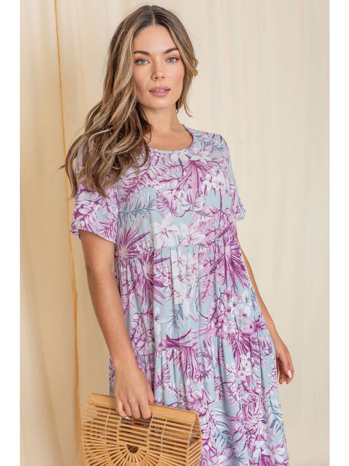 EG fashion - Vente Robe – femme - Robe longue fluide à volants Tropical Plus5