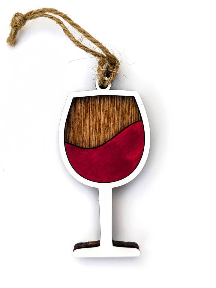 Wine Glass Christmas Ornament for wholesale by The Little Ornament Shop
