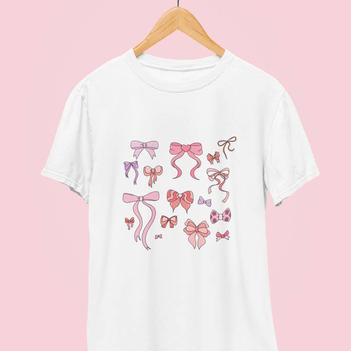 Camiseta estampada Girly Bows para venta al por mayor de amarieacreates