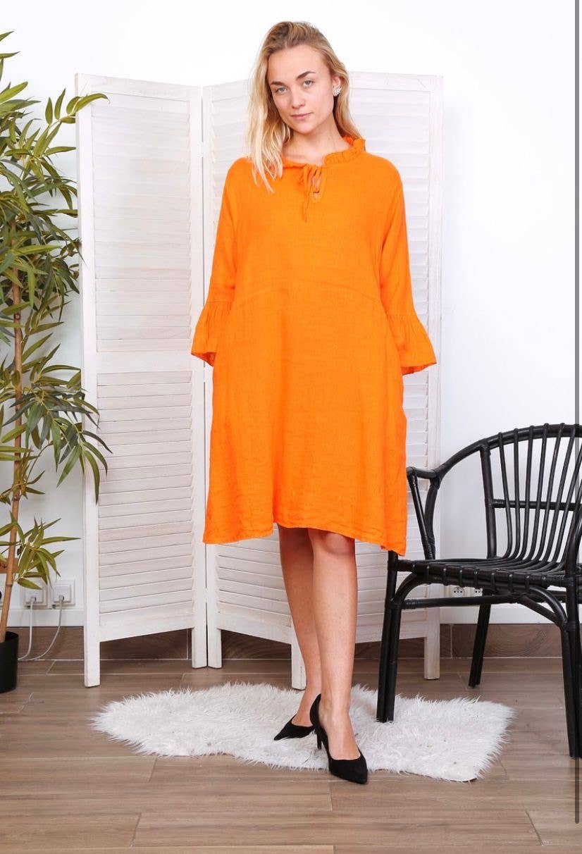 LÉA & LUC - Wholesale Dress - Women's - Short dress in 100% linen REF.134446