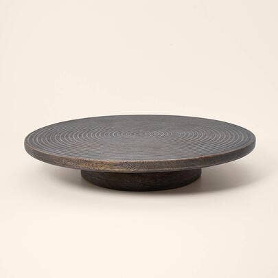 Wooden serving platter gift thanksgiving Christmas 15" dia for wholesale by Artisanal