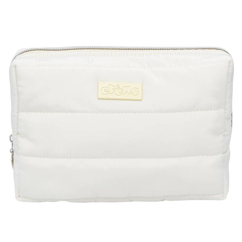 Deluxe Import Trading - Wholesale Makeup/Cosmetic Bag - The CrÃ¨me Shop CrÃ¨me Puffy Travel Case  White0