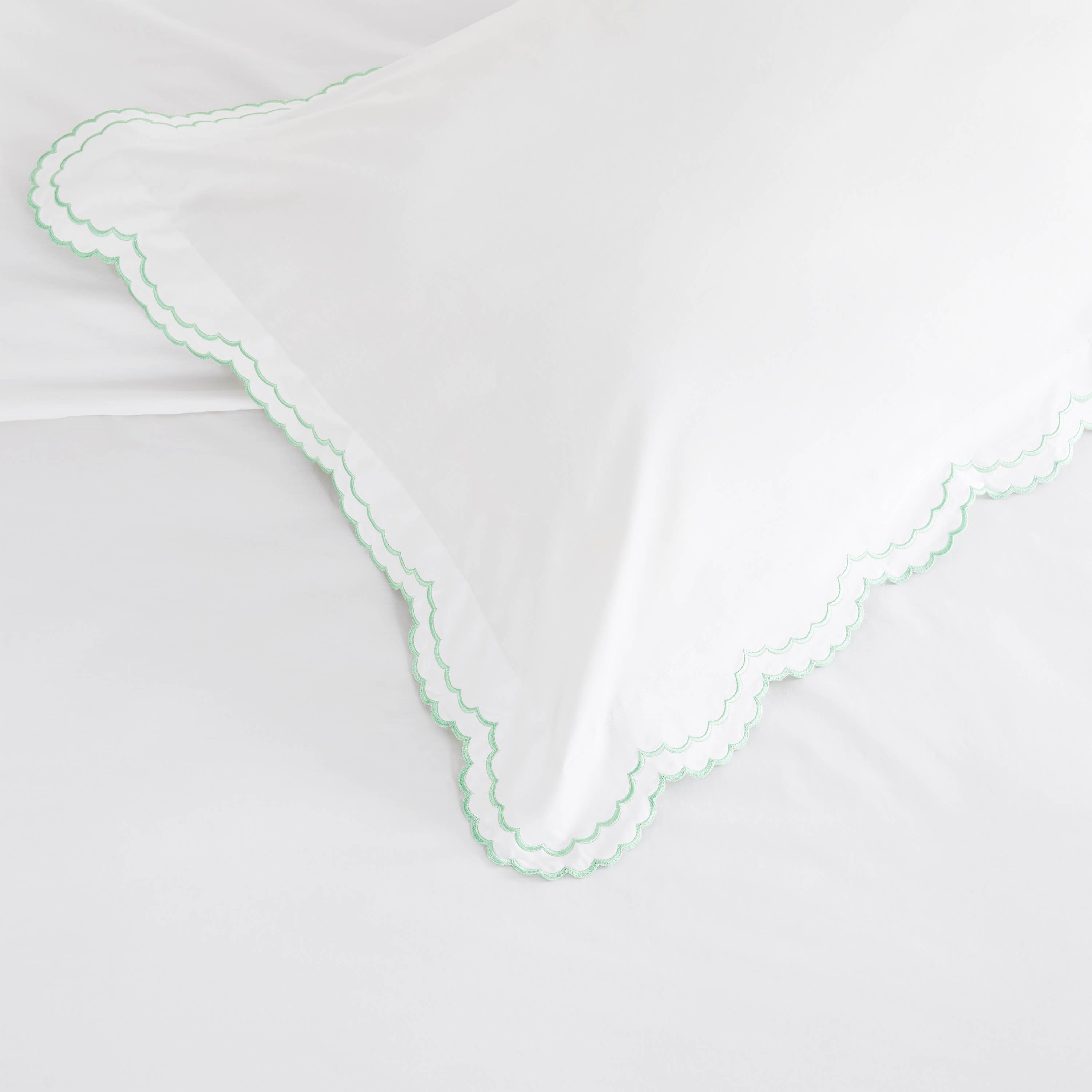 Mélange Home - Vente Housses de couette - Ensemble de housse de couette en percale de coton brodé à double festons18