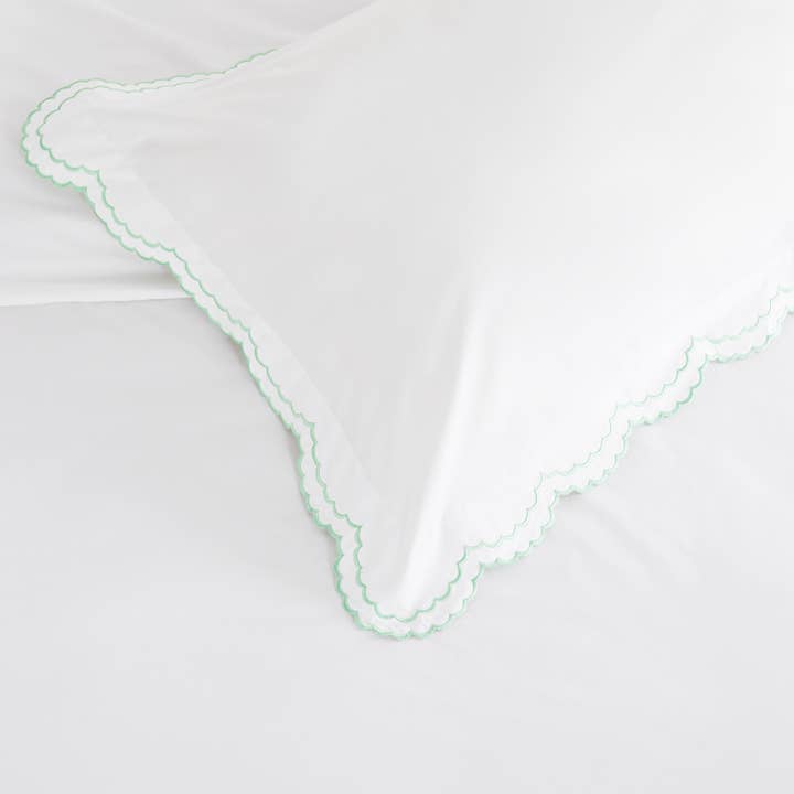 Mélange Home - Wholesale Duvet Cover - Double Scallop Embroidered Cotton Percale Duvet Cover Set18