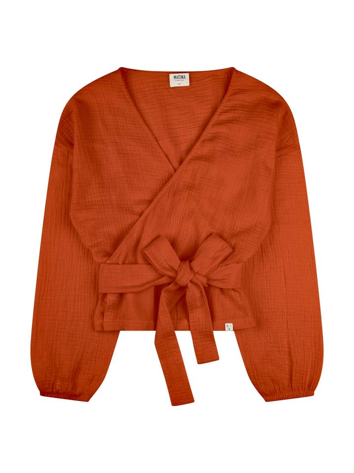 Matona - Wholesale Blouse - Women's - Muslin Wrap Blouse brick1