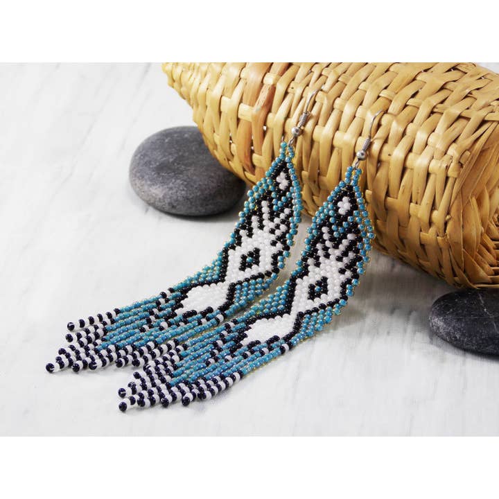 Skulder Dusters store etniske ørering afrikanske perle øreringe geometriske Aztec lange indfødte øreringe Western Fashion Afro smykker Kultur Tribal for engroshandel hos Ninolia