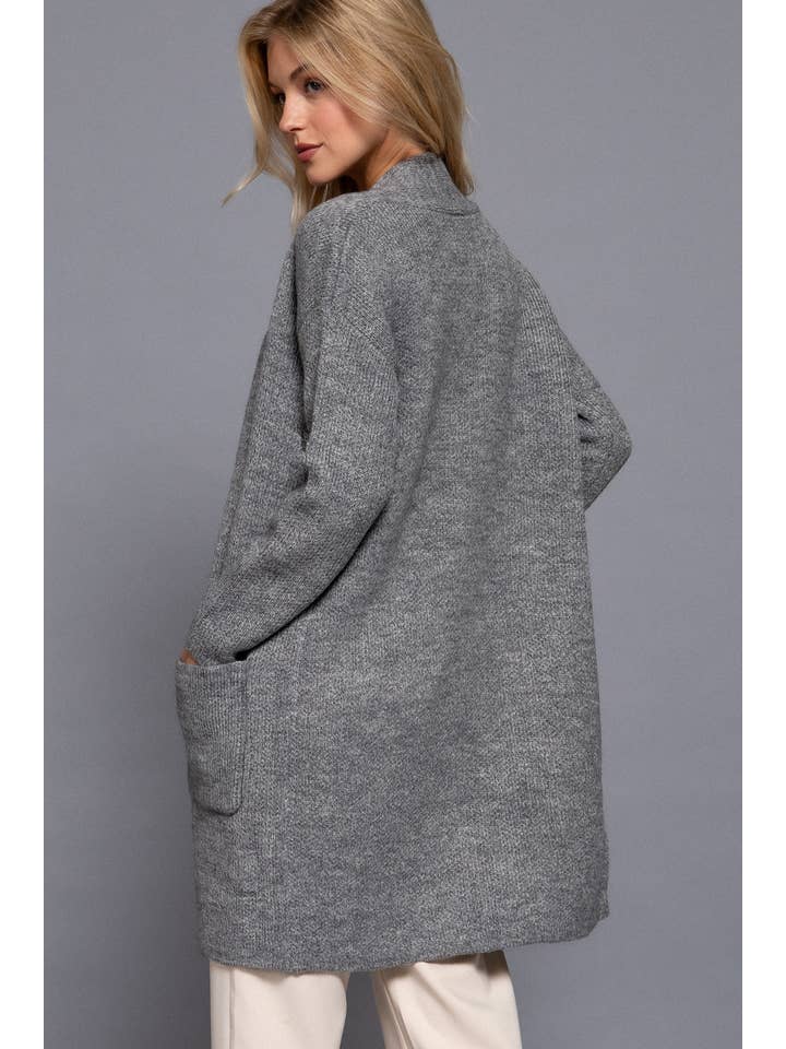 Active Basic | Active USA - Wholesale Cardigan - Women's - Long Sleeve with Pocket Open Sweater Cardigan