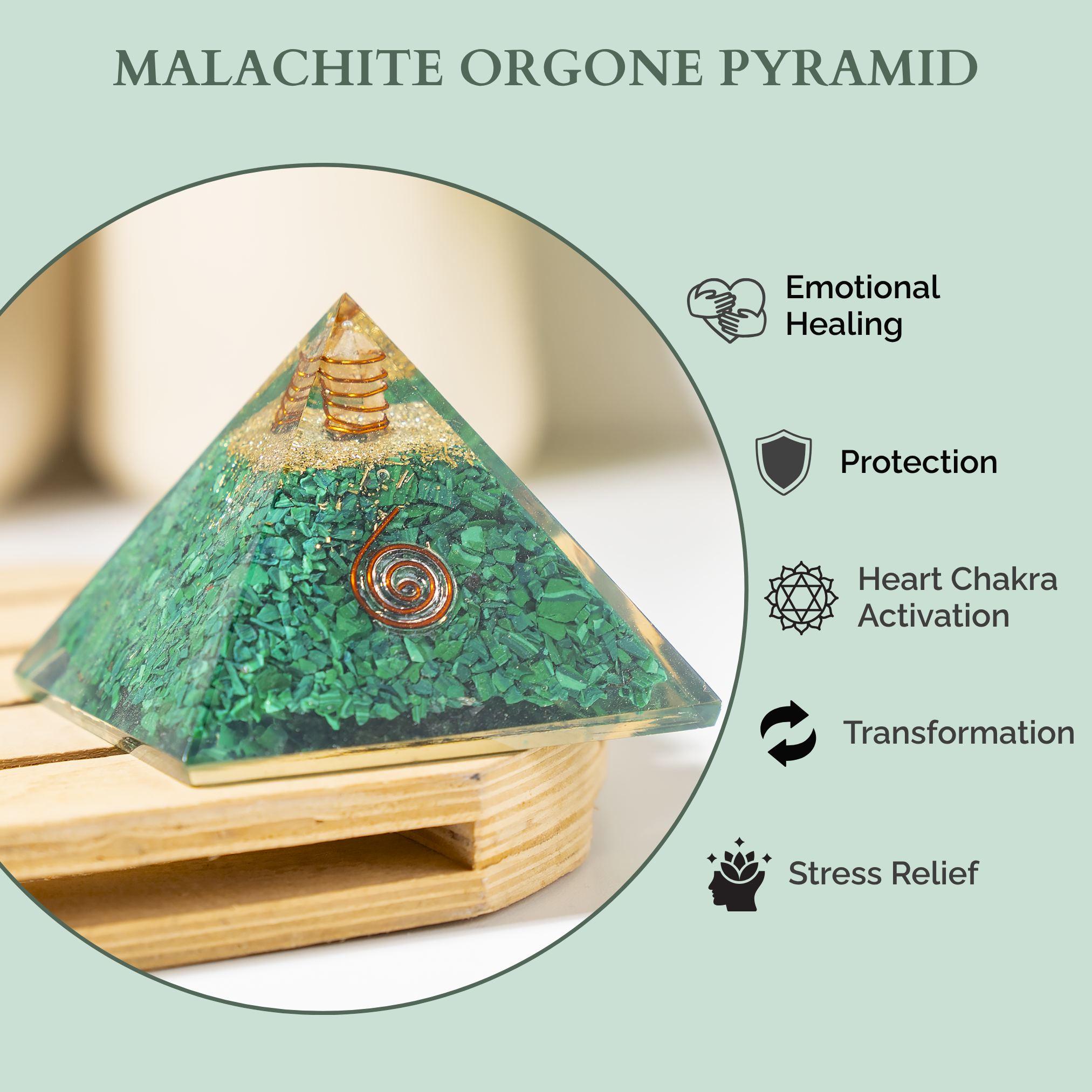 Soothing Crystals – wholesale Spiritual stone/crystal – Orgone Pyramid |Synthetic Malachite | Crystal Energy Pyramid11