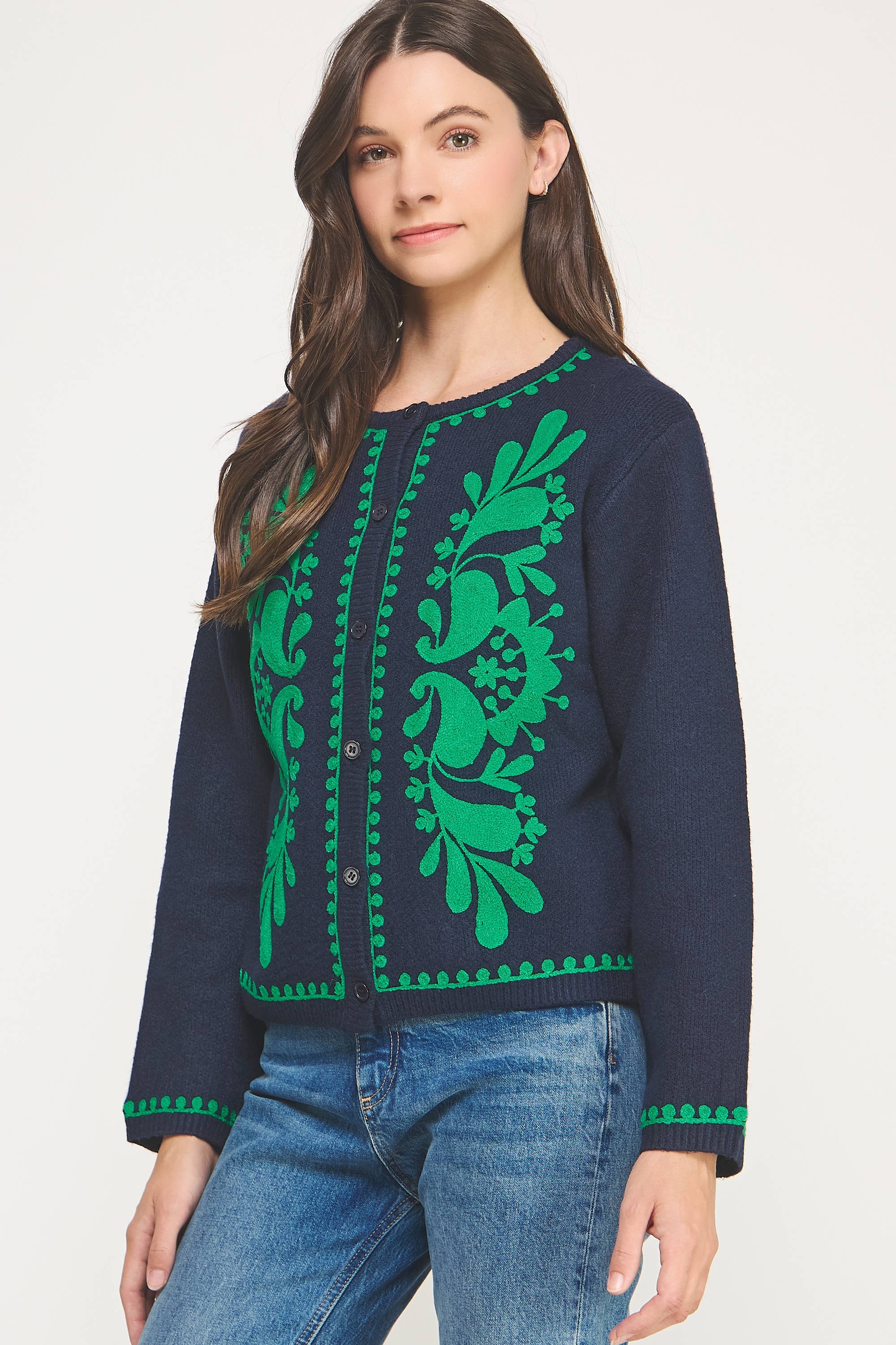 Strut & Bolt – wholesale Cardigan – Women’s – Embroidery Knitted Cardigan Sweater12