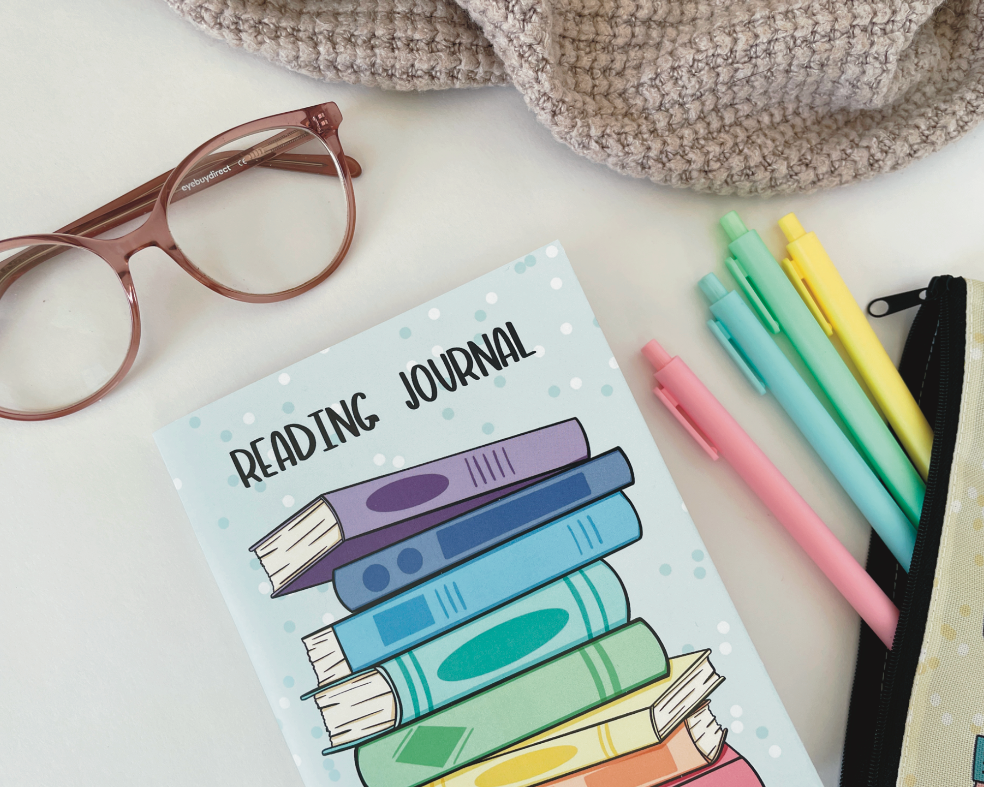 The Peachy Polka Dot – wholesale Journal/diary – Rainbow Stack Reading Journal – Mini Book Log & TBR Tracker2