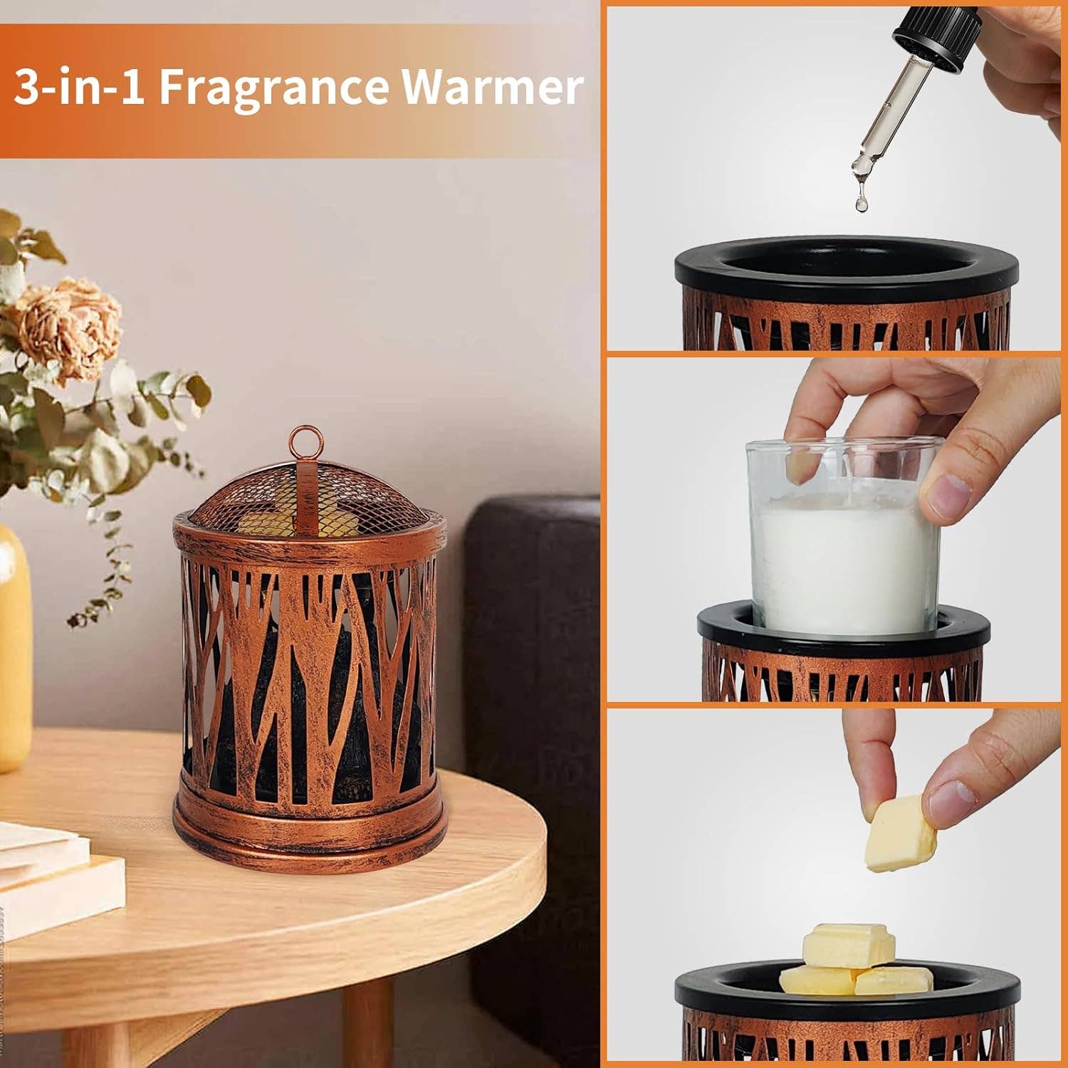 Liffy - Wholesale Wax Warmer - Copper Lantern Electric Wax Melt Warmer for Home Decor2