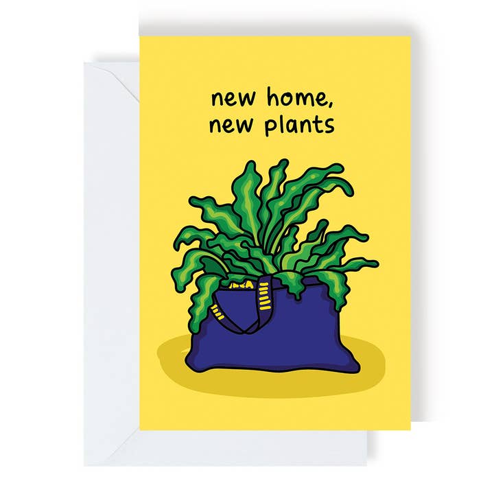 Carte Nouvelle maison, nouvelles plantes pour la vente par The Playful Indian