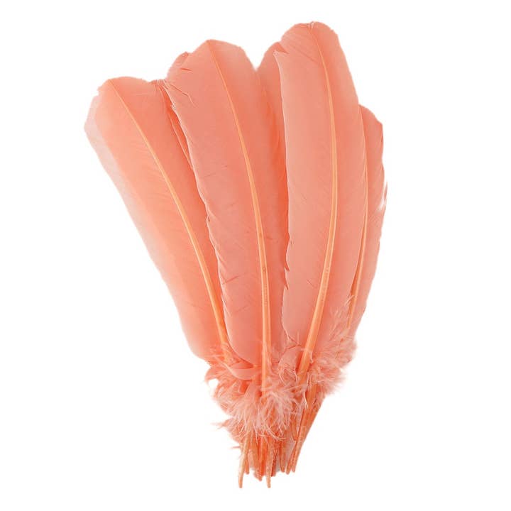 Turkey Quills by Pound - Left Wing - Apricot Blush for wholesale by Zucker Feather Products