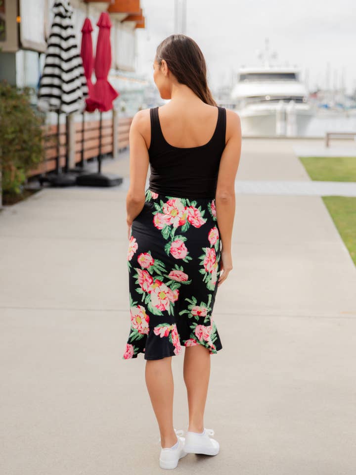 Tickled Teal - Vente Jupe – femme - Jupe crayon à motif à ourlet volanté6