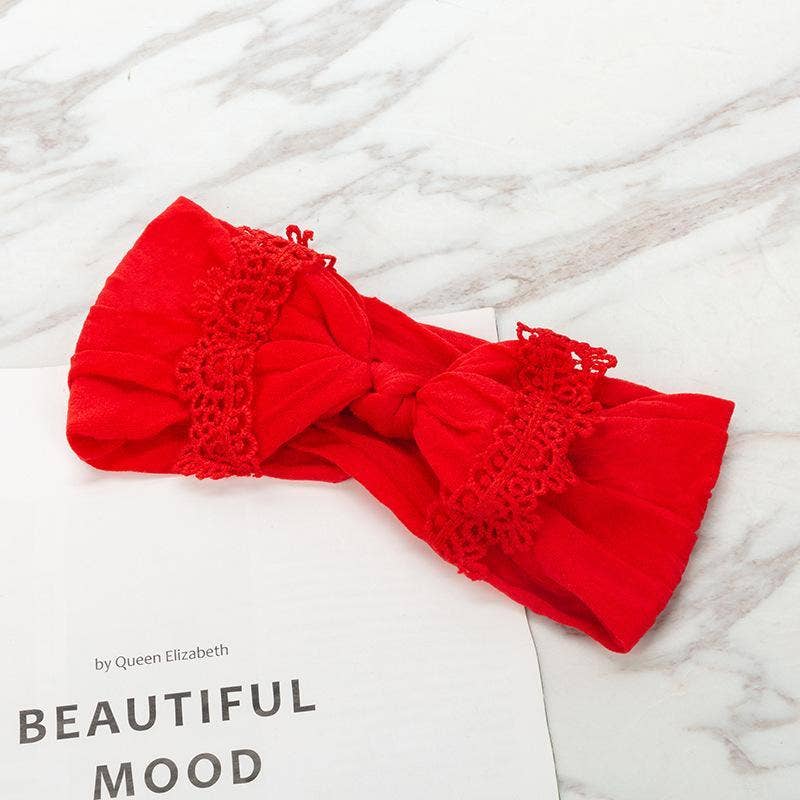 KiddieKickz - Wholesale Fashion Headband - Baby - Nylon Children's Hair Band Soft Silk Stockings Baby Headband Lace Bow Hair Ornament13