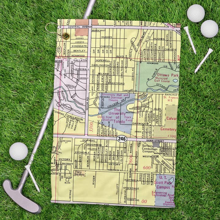 Daisy Mae Designs - Wholesale Sports Towel - University of Toledo Ohio Map Golf Towel Tennis Towel