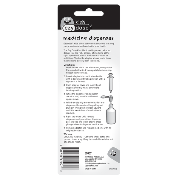 Apothecary Products LLC - Wholesale Oral Supplement/Vitamin - Ezy Dose Kids® Oral Syringe and Dosage Korc®7