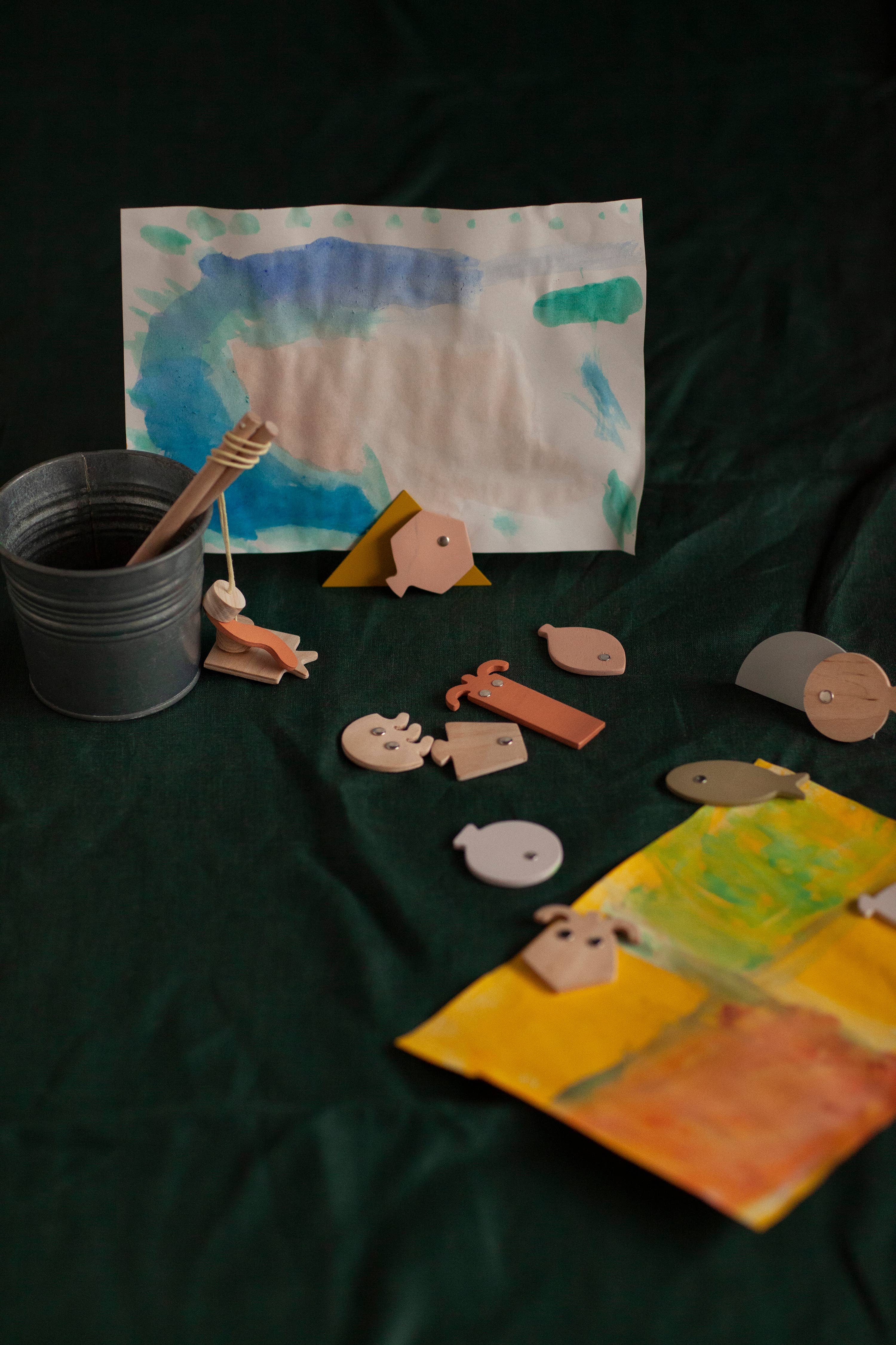 Babai – Großhandel Holzspielzeug – Kinder – Holz Angelspiel mit Magneten – Geometrische Fische16