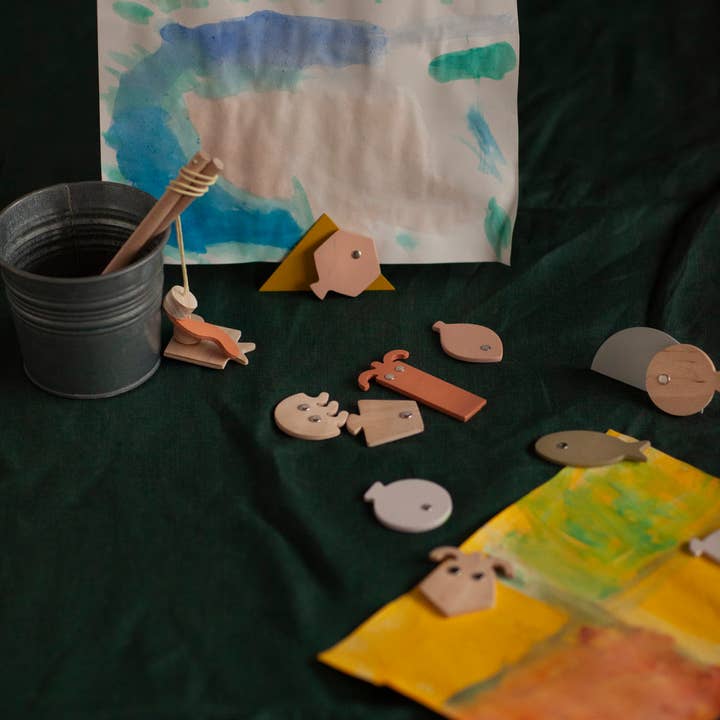 Babai – Großhandel Holzspielzeug – Kinder – Holz Angelspiel mit Magneten – Geometrische Fische16