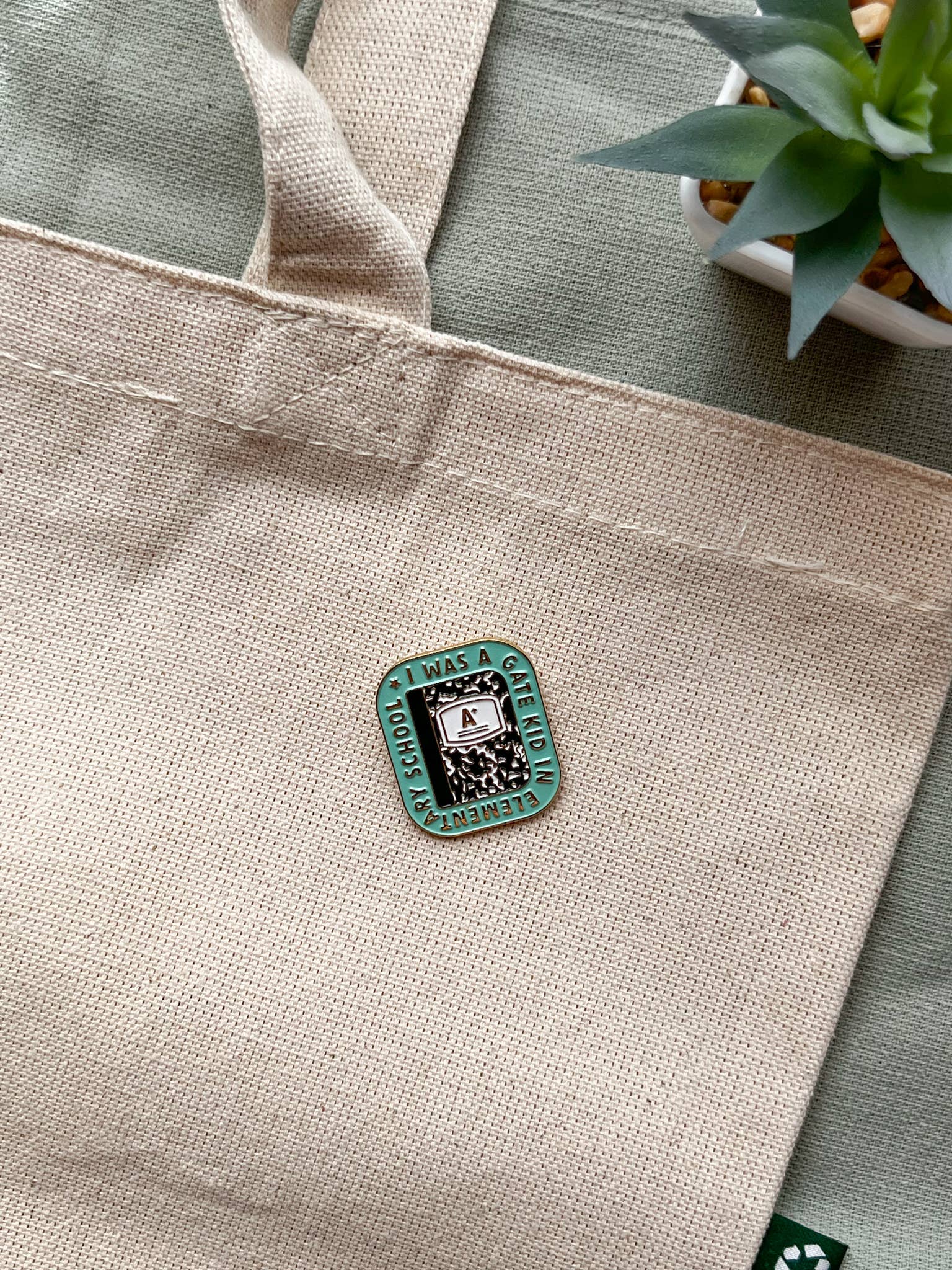 Femme Flora Design - Wholesale Lapel Pin/Button - I Was A GATE Kid In Elementary School Cute, Pastel Soft Enam4