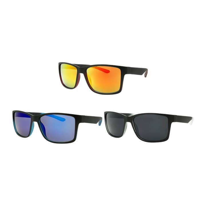 Occhiali da sole da uomo Beachstyle Mirror Lens Classic Square Mirror per la vendita all'ingrosso da parte di Shark Eyes, Inc
