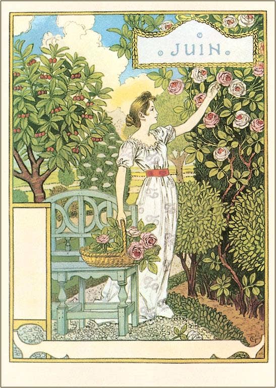 Found Image Press - Wholesale Art Print - Art Print ZC-105 Juin, Picking Camelias0