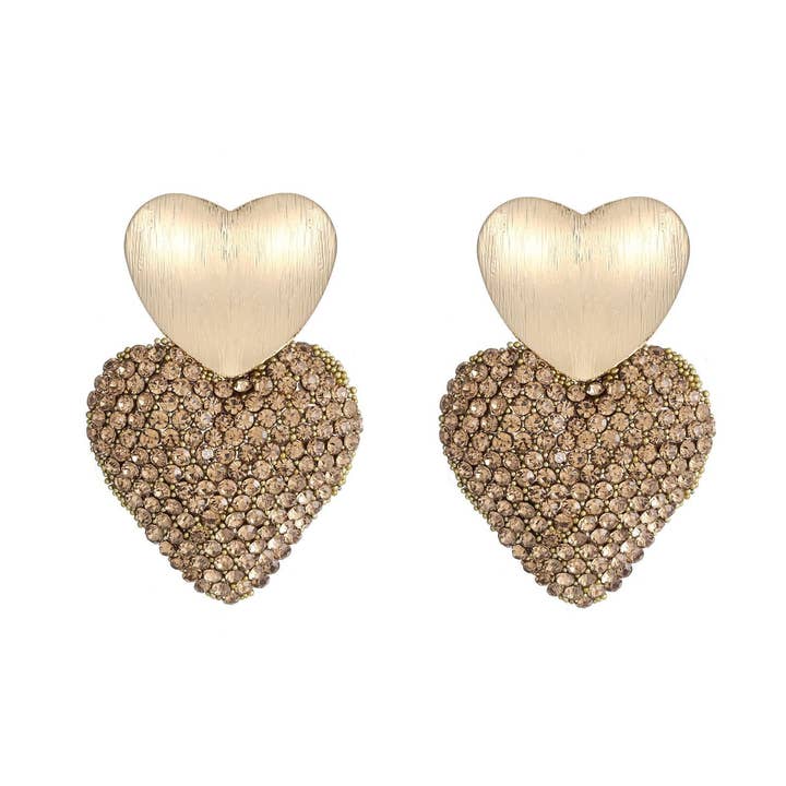 Heart Rhinestone Earrings for wholesale by Sansira Jewelry