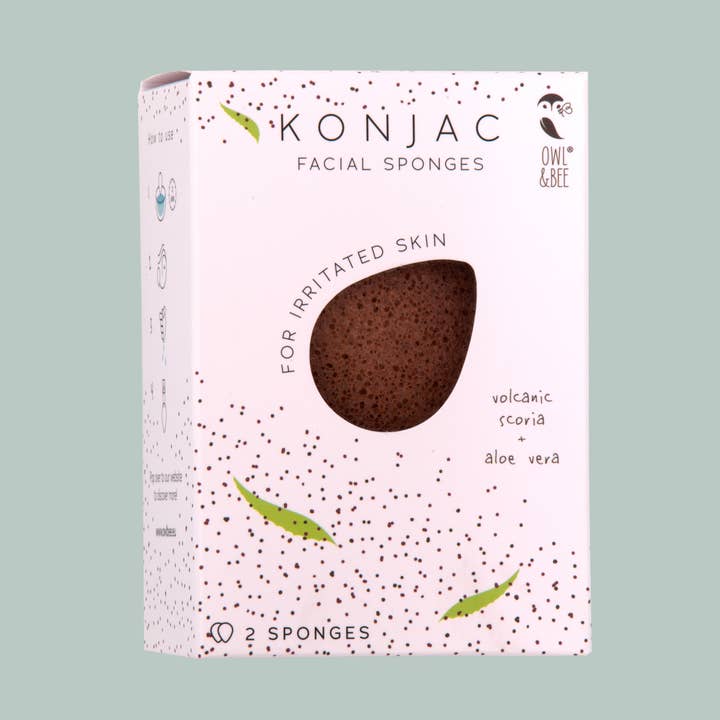 Oruja & Abelha Esponjas faciais Naturais de Konjac - Para pele irritada por atacado de Owl & Bee