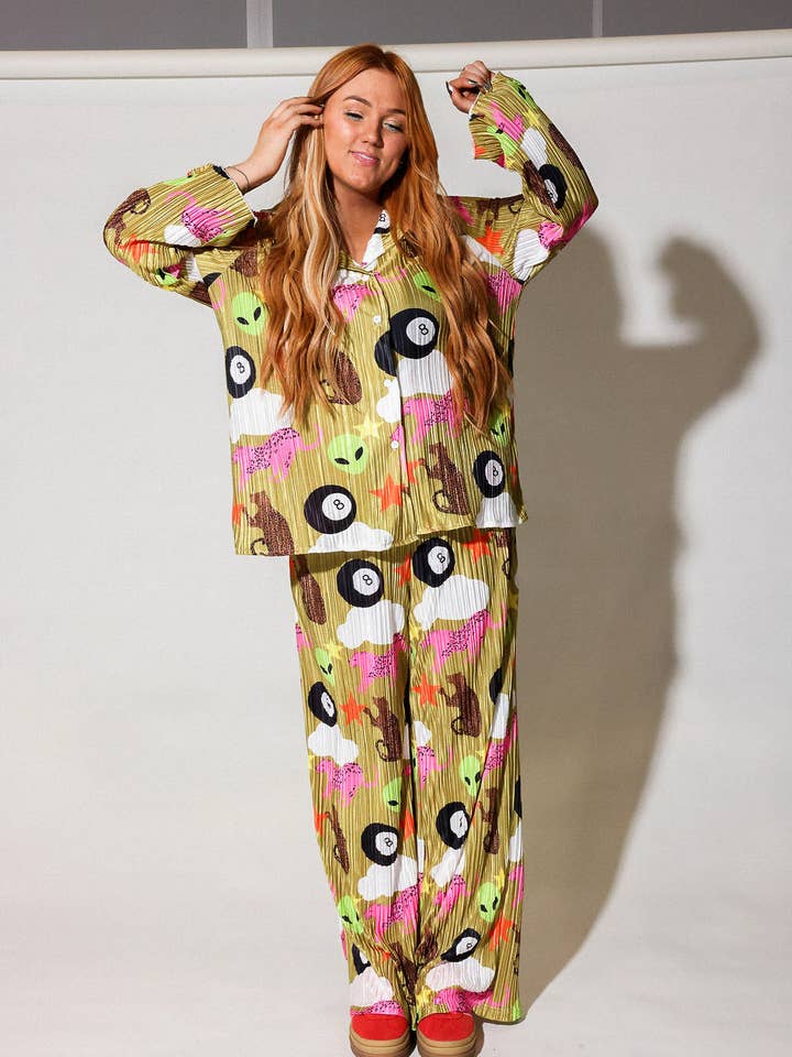 Burnt Toast - Wholesale Pants – Women's - We Come in Peace Alien Plissé Set **RESTOCKED**13