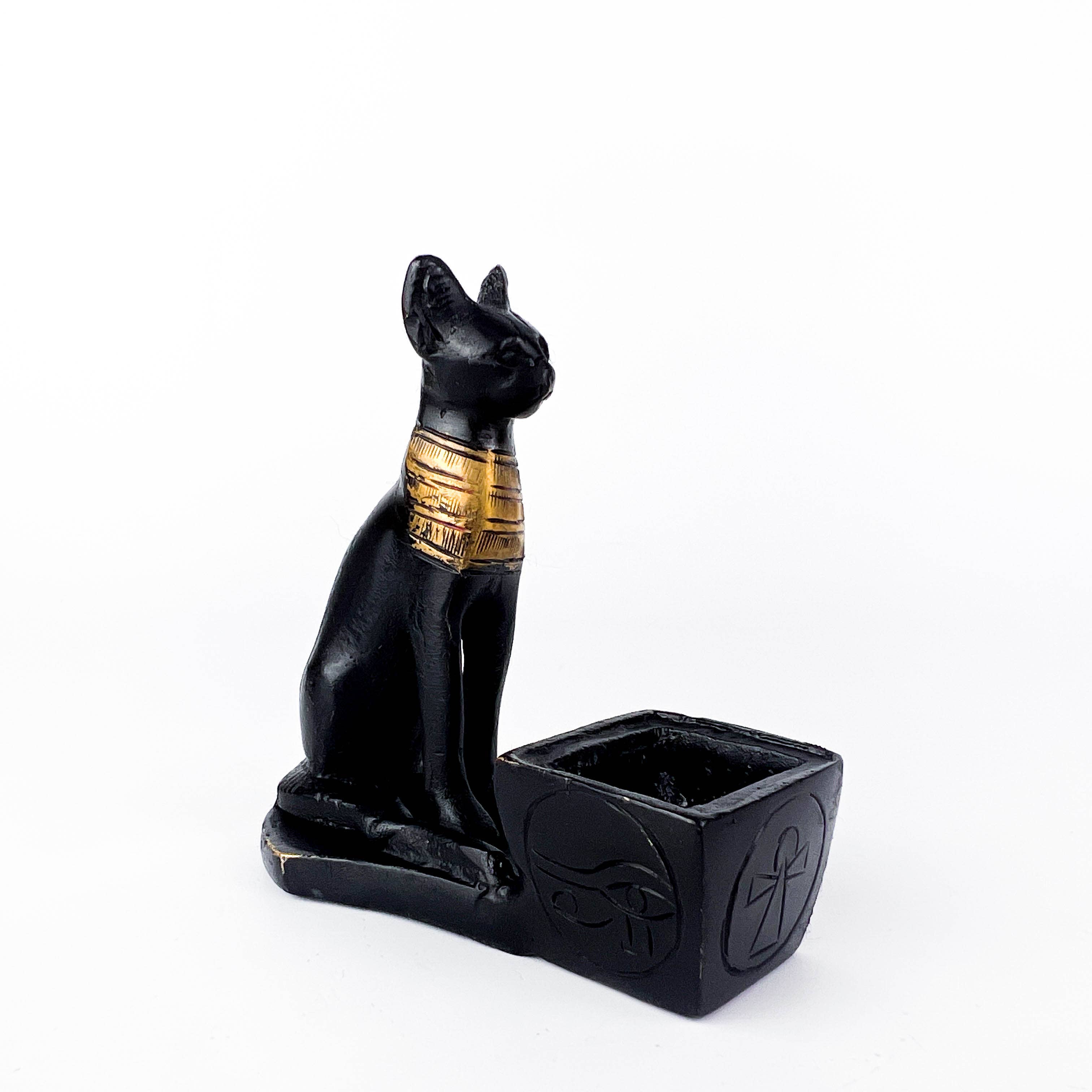 GREENROOTS USA LLC – Porta-incenso por atacado – Queimador de Latão Egípcio Bast com Acabamento em Bronze (Preço por Unidade)1