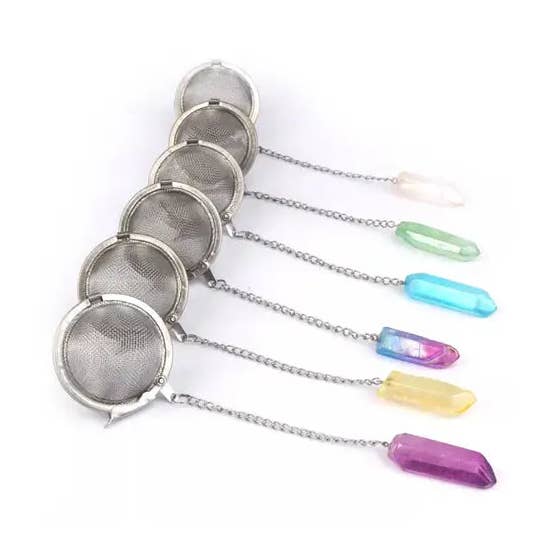 Edelstein theefilter met aura kwarts voor wholesale door Yoga Junkies