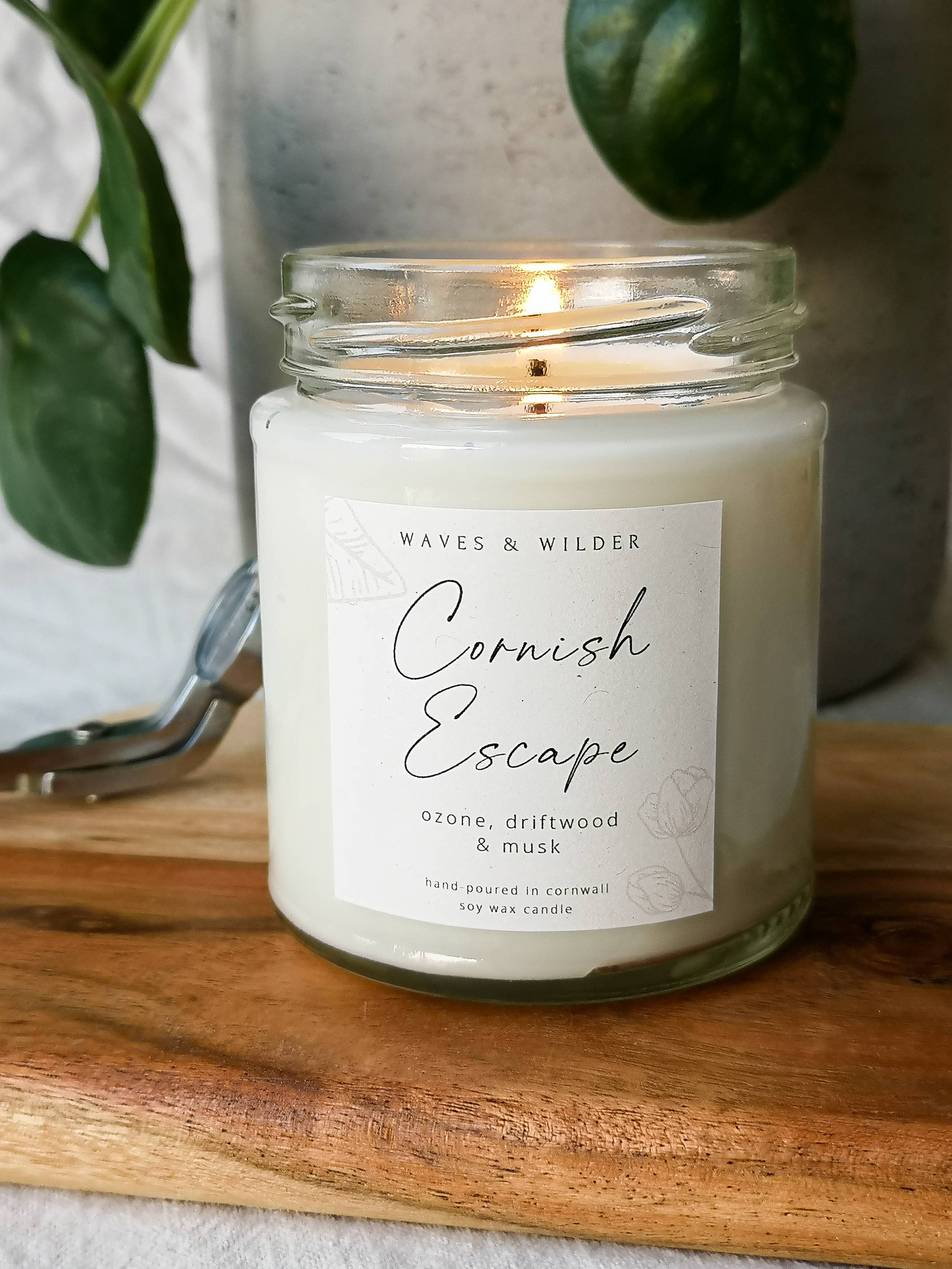 Cornish Escape Soy Candle, Ocean scented candle, vegan for wholesale by Waves & Wilder