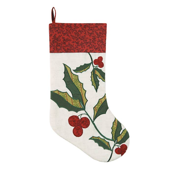 SALE Christmas Holly Berries Stocking for wholesale by C&F Home