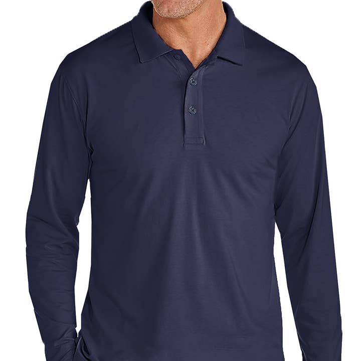 Men's Long Sleeve Polo for wholesale by Galaxy By Harvic