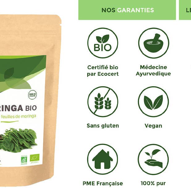 Bioptimal - Wholesale Protein/Superfood Powder - Organic Moringa powder - Packaged in France - Vegan8