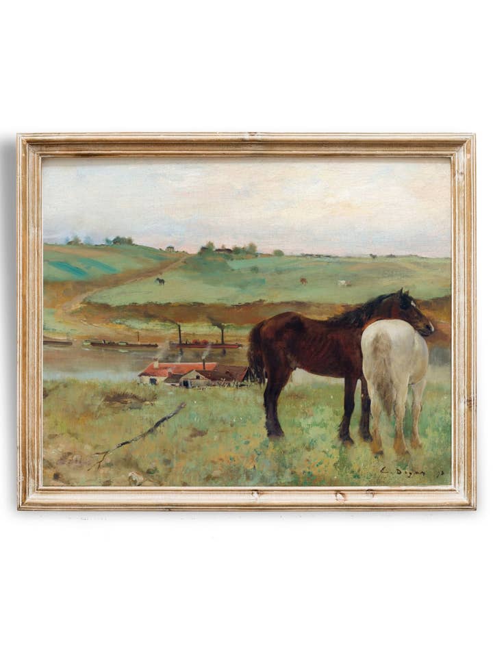 Arte vintage da parede do deserto do cavalo ocidental, pintura rústica do Boho por atacado de Knot & Soul