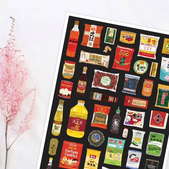Bea Baranowska Illustration - Wholesale Art Print - Chinese Food Larder Print5