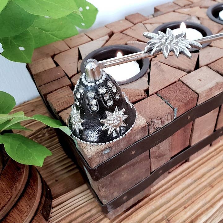 Rectangular candle holder (3 tealight) for wholesale by LES SCULPTEURS DU LAC