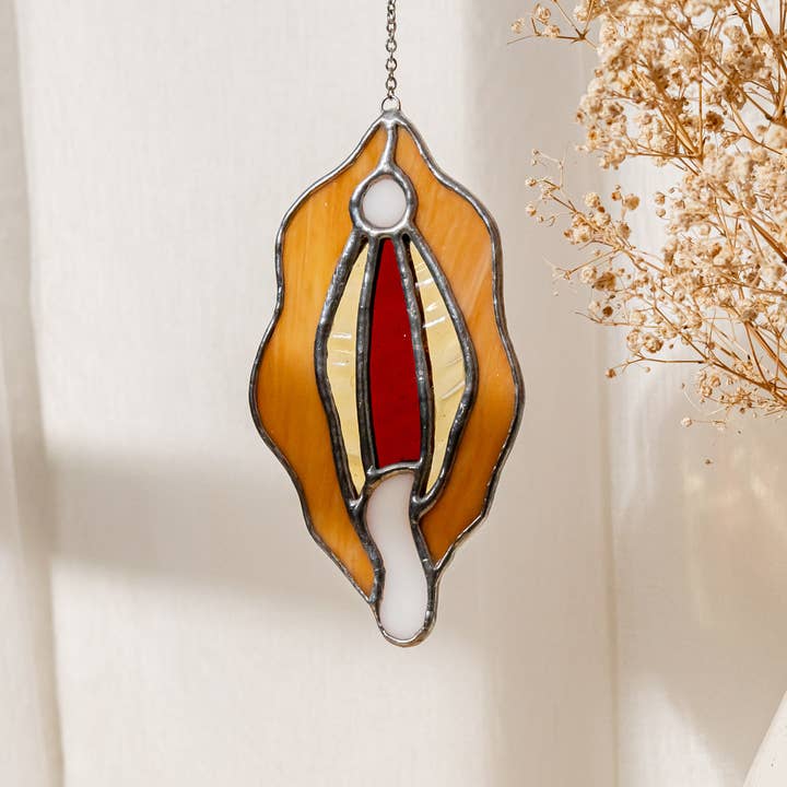Stained Glass Vagina For Playful And Artistic Wall Decor F81 for wholesale by MondoBellissimo