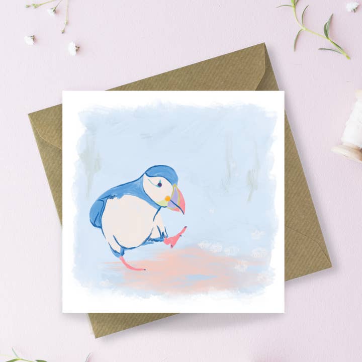 Padraig (Puffin) hälsningskort för wholesale av Sayers Studio